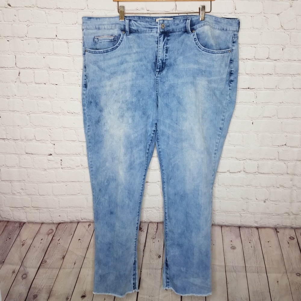 Vintage America Jeans Boho Capri Raw Hem 22 W